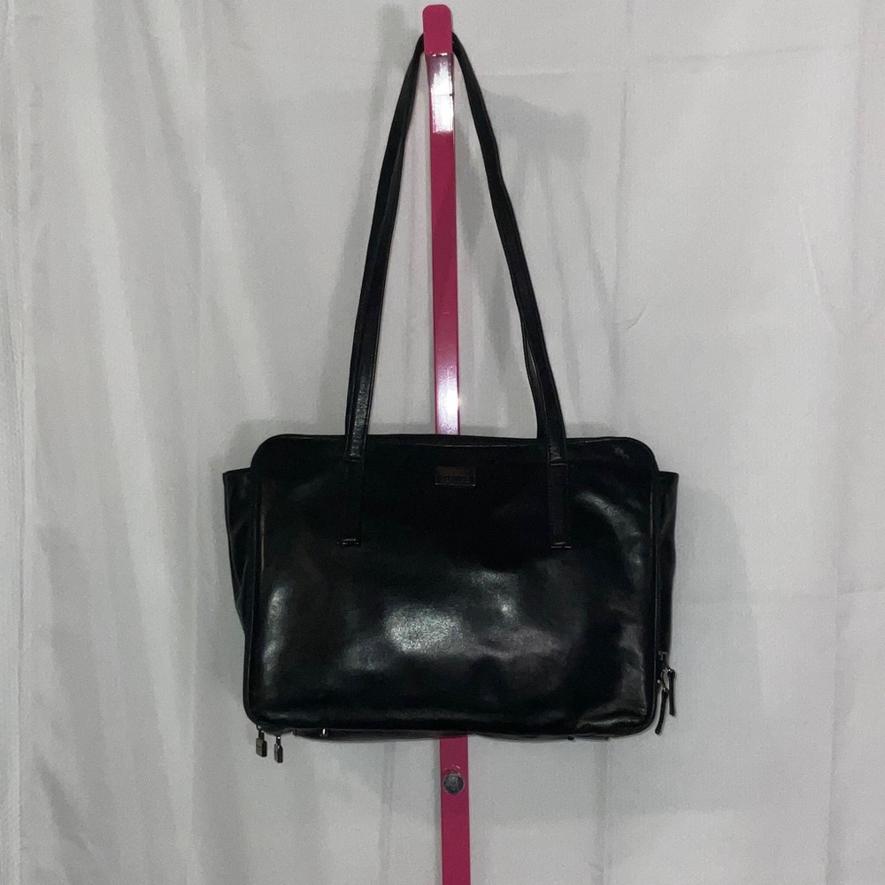 Perlina Glossy Black Business Shoulder Bag
